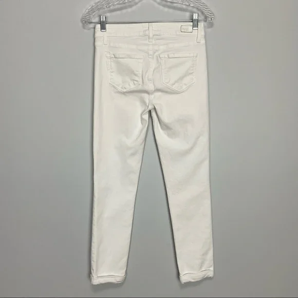Paige Skyline Crop Skinny Jeans Optic White 26 - Picture 7 of 13